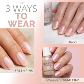 Perfect Formula Gel Coat Color Duo application on nails requires no soak.