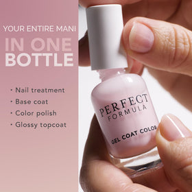 Perfect Formula Gel Coat Color Duo hand-nails close-up shows healthy shine.