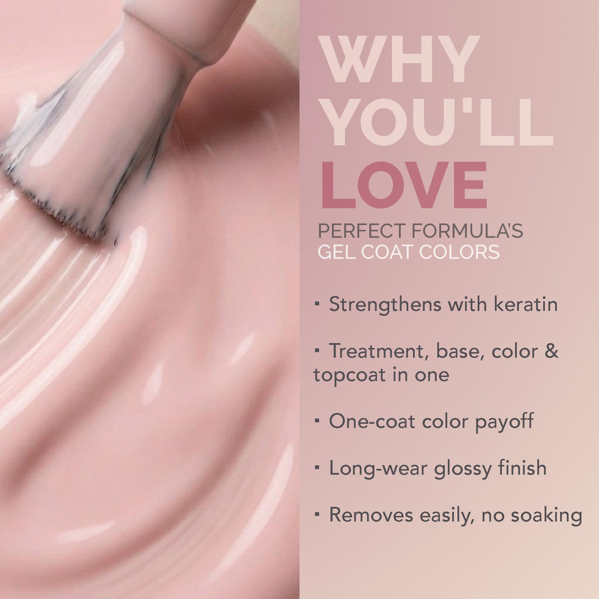 Perfect Formula Gel Coat Color Duo keratin and calcium for stronger-looking nails.