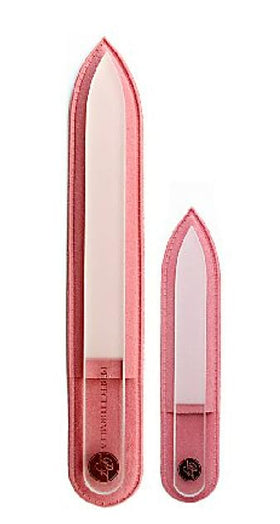 Perfect Formula glass nail file set fullsize in case, portable and protective