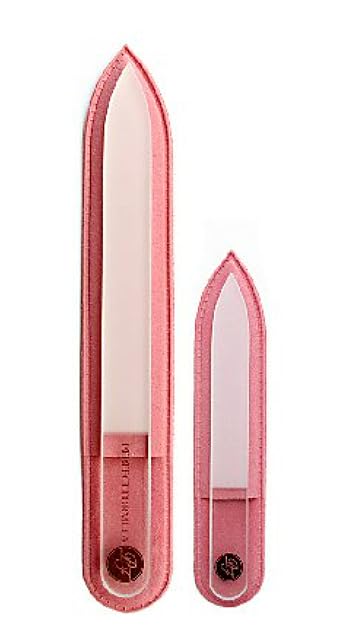 Perfect Formula glass nail file set fullsize in case, portable and protective