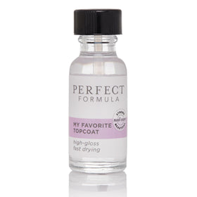 Perfect Formula My Favorite Top Coat bottle closeup offering a clear, high-gloss shine with protection against chipping.