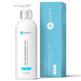 Perfect Image Gly + Sal Exfoliating Body Lotion bottle front; may smooth skin texture.