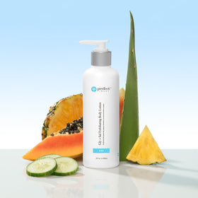 Perfect Image Gly + Sal Exfoliating Lotion texture swirl; hints at even tone.