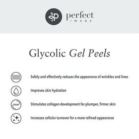 Perfect Image Glycolic Gel Peel before-after concept suggesting clarity