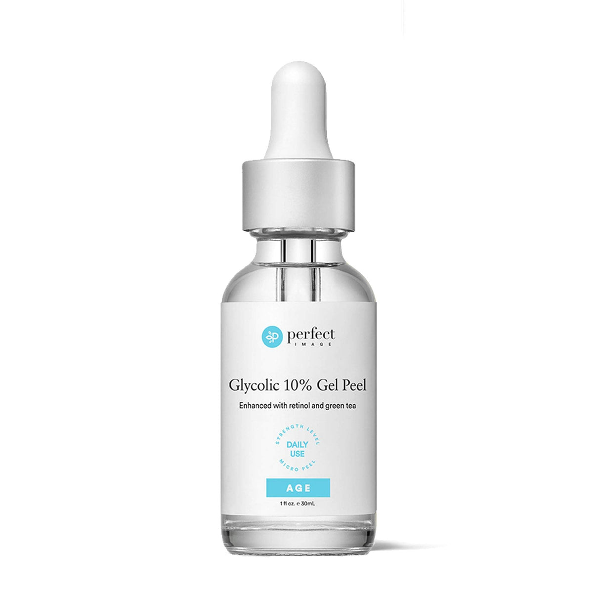 Perfect Image Glycolic Gel Peel bottle close-up showing the formula for smoother skin