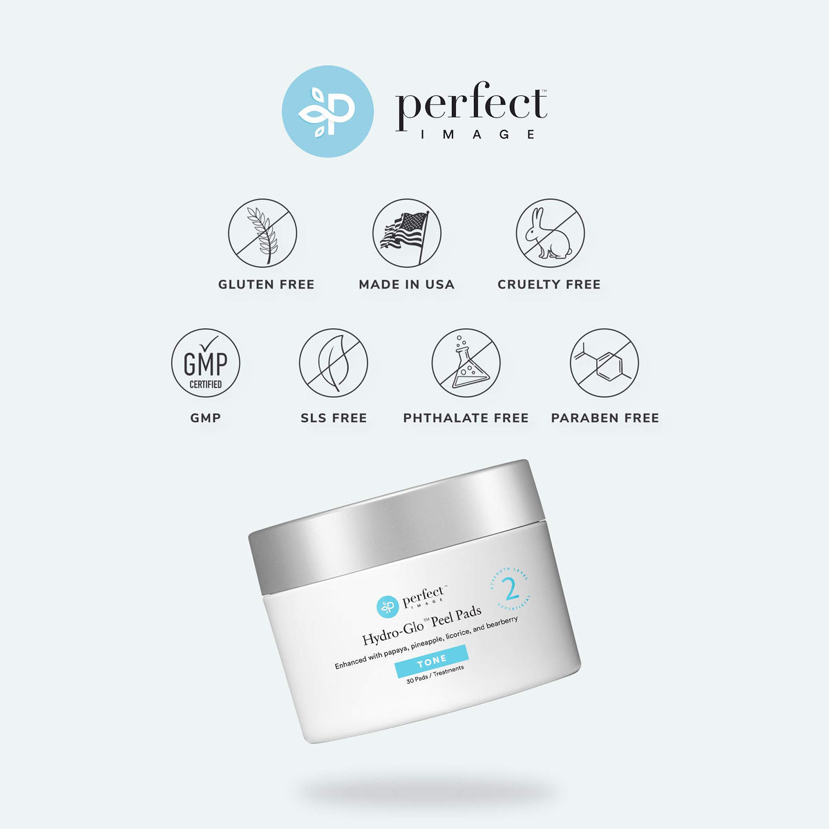Perfect Image Hydro-Glo Peel Pads result shows natural glow after use.
