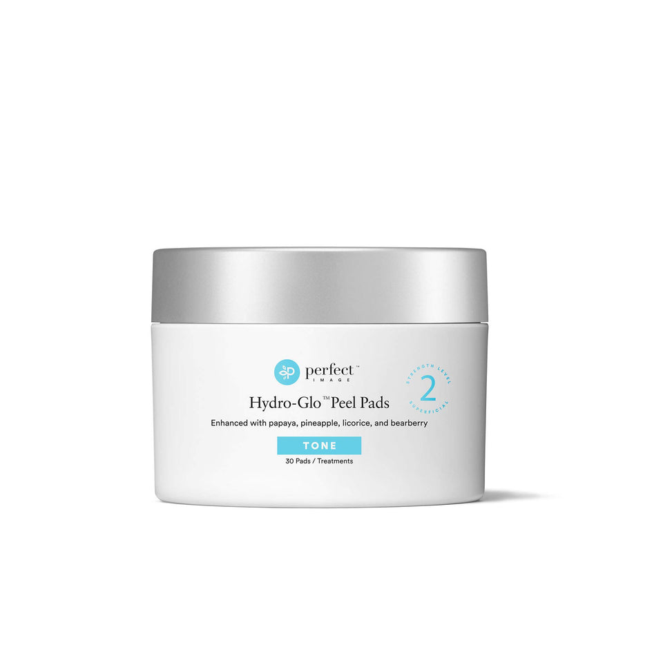 Perfect Image Hydro-Glo Peel Pads pack for at-home facial treatment.