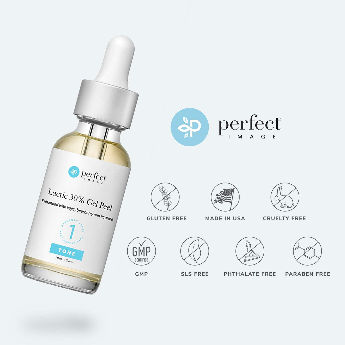 Perfect Image Lactic Gel Peel application routine demonstrating gradual exfoliation