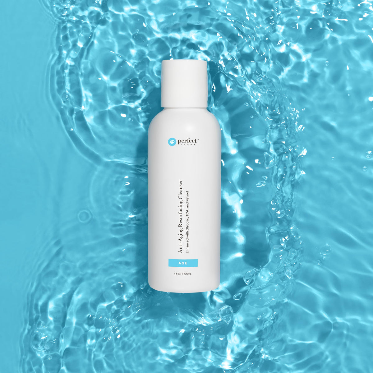 Pump detail shows easy, thorough cleansing with Perfect Image cleanser.