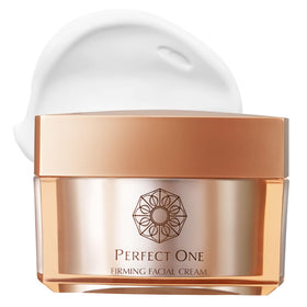 Perfect One firming cream bottle close-up highlighting hydration for radiant skin.