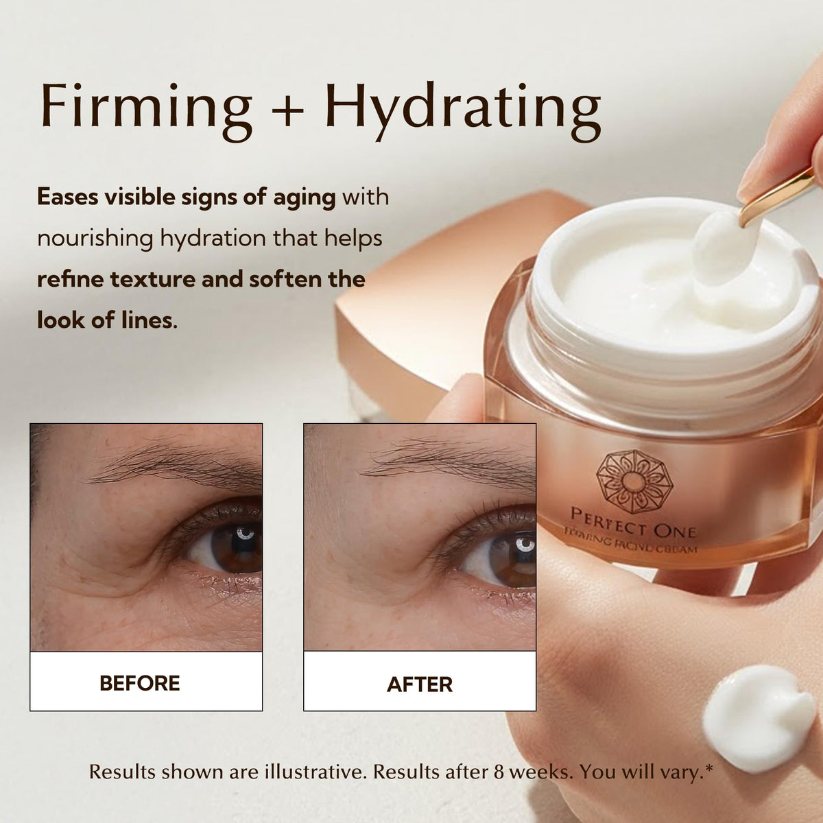 Outer packaging of Perfect One firming cream exudes luxury skincare.