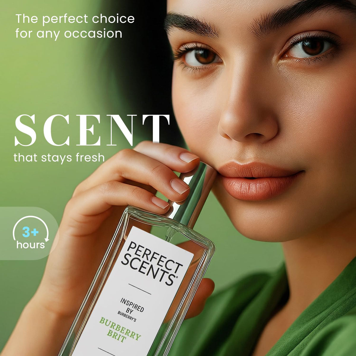Perfect Scents application shot suggesting subtle, long-lasting wear.