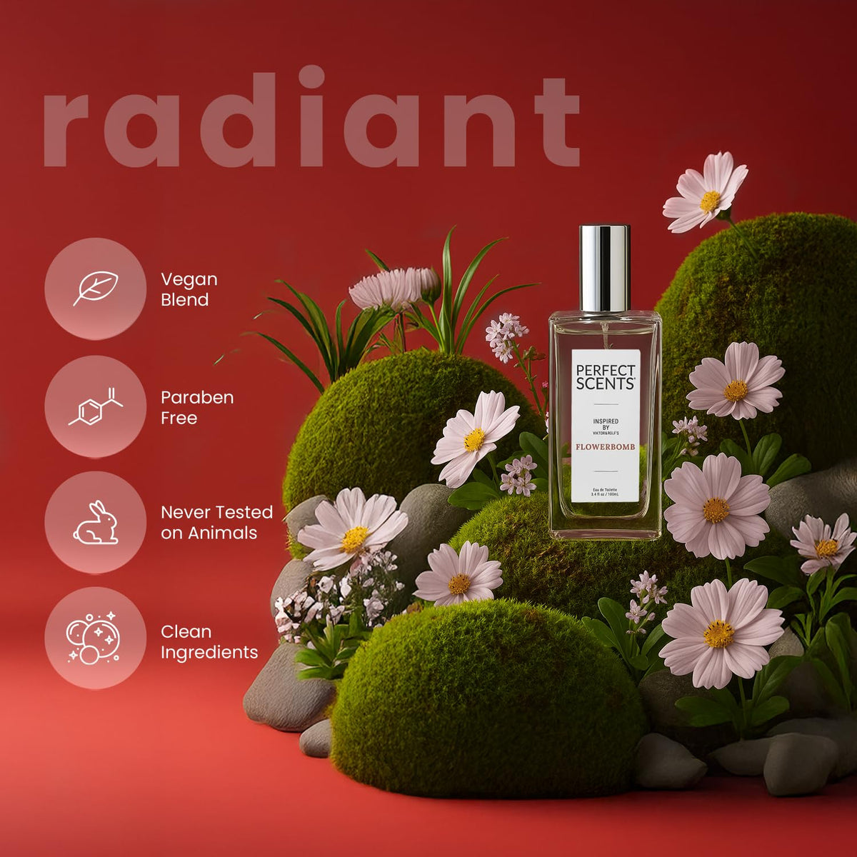 Perfect Scents spray-action image suggests effortless touch-ups on the go.