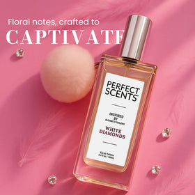Perfect Scents White Diamonds bottle closed, premium fragrance presentation for special occasions.