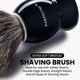 Perfecto brush fits the Deluxe chrome stand for easy display and storage.