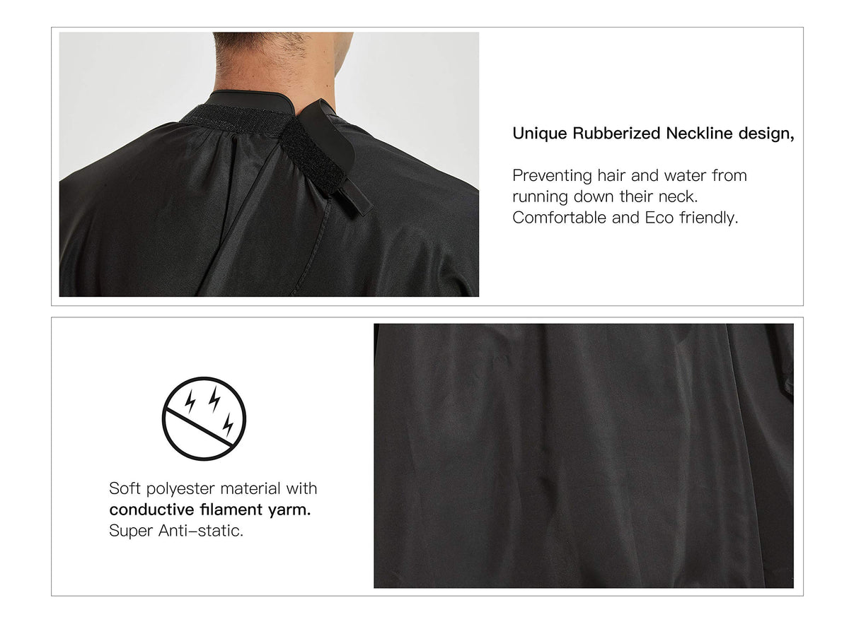 PERFEHAIR anti-static cape designed for smooth cuts and reduced static cling.