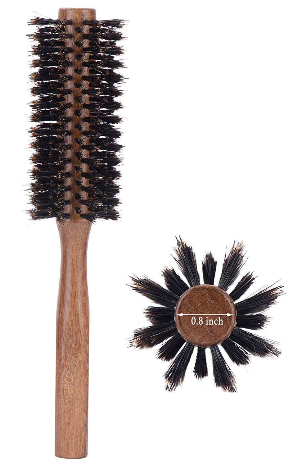 PERFEHAIR boar bristle round brush 2in closeup for smooth blowouts.