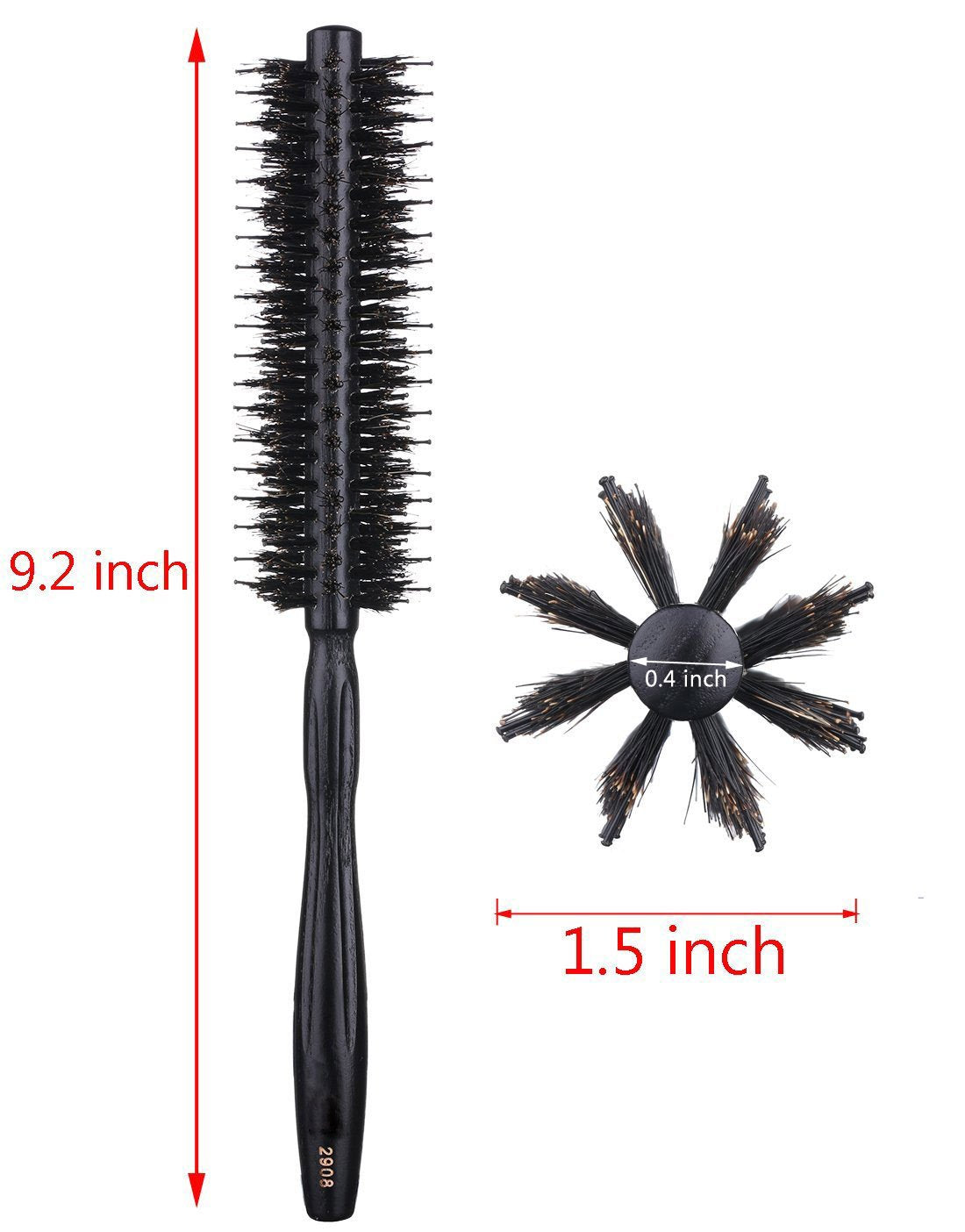 PERFEHAIR close-up of bristles showing boar and nylon blend for gentle hair tension.