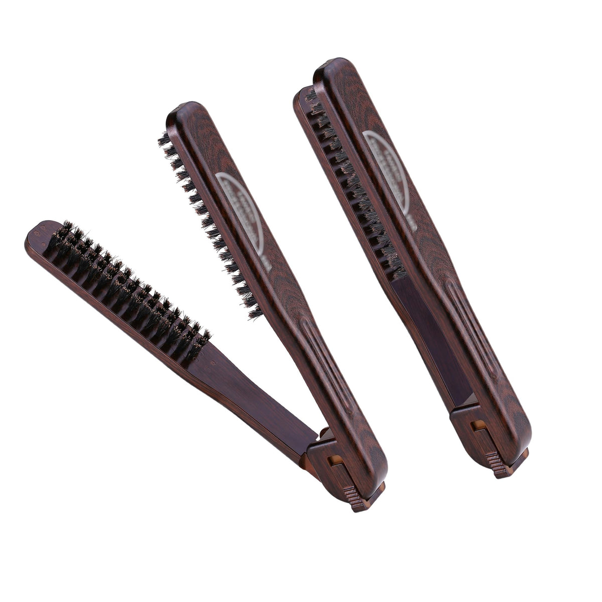 PERFEHAIR Double-Sided Straightening Brush in action for sleek, smooth styling.
