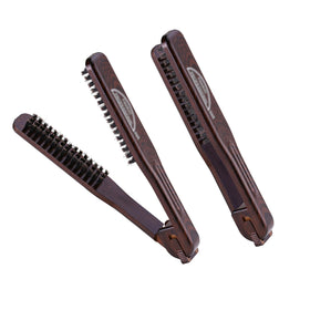 PERFEHAIR Double-Sided Straightening Brush in action for sleek, smooth styling.