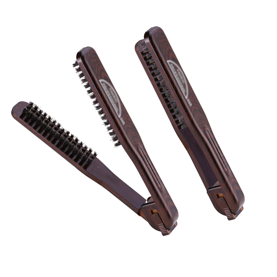 PERFEHAIR Double-Sided Straightening Brush in action for sleek, smooth styling.