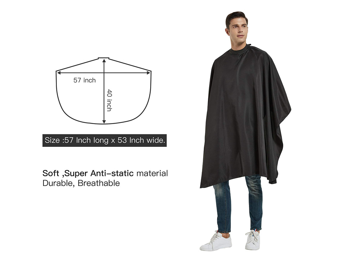 PERFEHAIR cape offers front and back coverage for versatile styling.