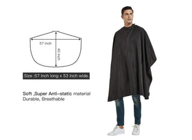 PERFEHAIR cape offers front and back coverage for versatile styling.