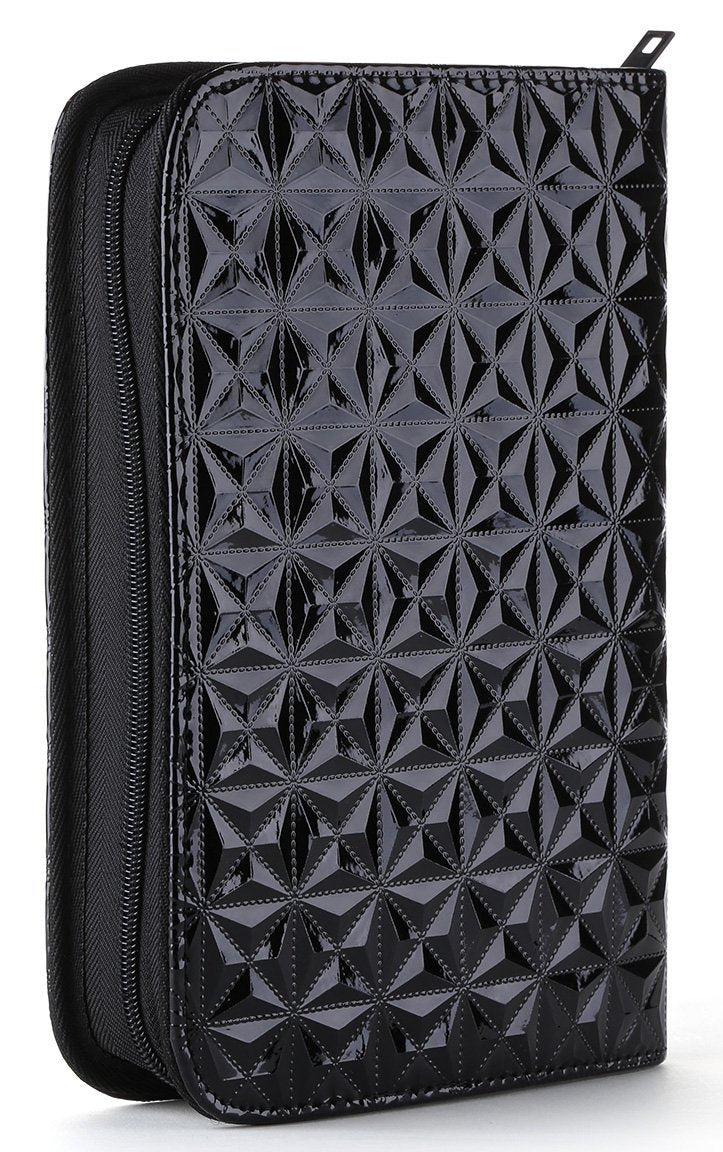 PERFEHAIR holder pouch in embossed black PU leather keeps tools organized during visits.