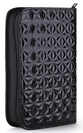 PERFEHAIR holder pouch in embossed black PU leather keeps tools organized during visits.