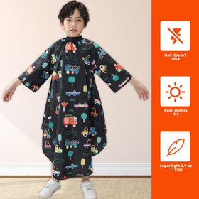 PERFEHAIR Kids Haircut Cape with Sleeves provides full arm coverage for playful kids