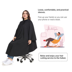 PERFEHAIR cape with adjustable snaps at the neck for a secure fit