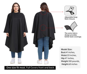 PERFEHAIR cape with sleeves, side view highlighting flexibility