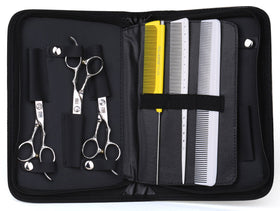 PERFEHAIR large-capacity pouch holds six shears and six combs securely.