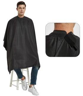 PERFEHAIR salon cape with soft silicone neck collar for clean, stain-free neck area.