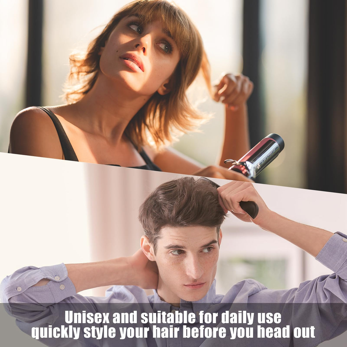PERFEHAIR wooden handle round brush offering comfortable grip during styling