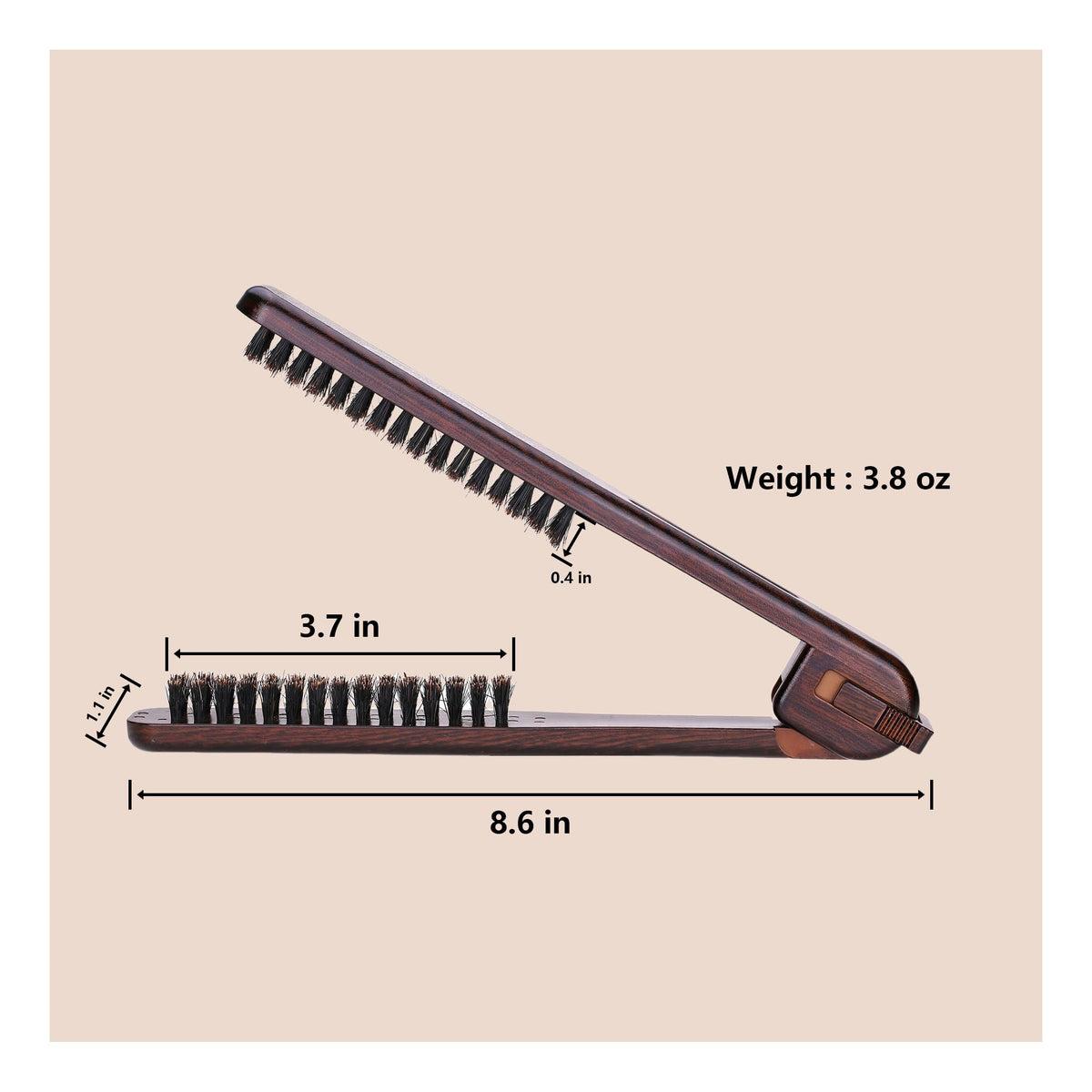 PERFEHAIR Straightening Brush before-after comparison for smoother strands.