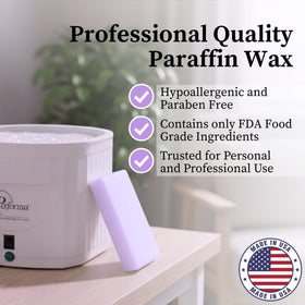 Paraffin bath setup with Performa lavender wax blocks