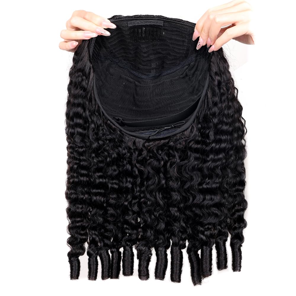 PERISMODA Burmese Curly Half Wig spiral ends add realistic texture.