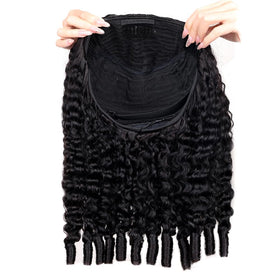 PERISMODA Burmese Curly Half Wig spiral ends add realistic texture.