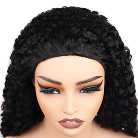 PerisModa Burmese curly half wig invisible hairline blends naturally.