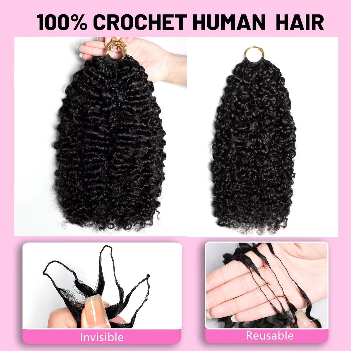 PERISMODA Feather Crochet Hair 60g pack—lightweight styling for updos and ponytails.