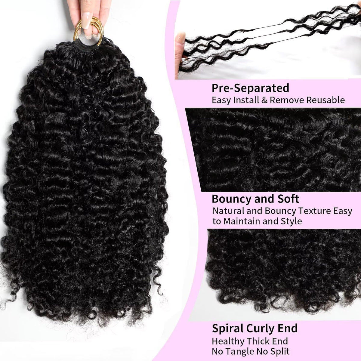 PERISMODA Feather Crochet Hair pre-separated knot-free for quicker installs and secure fit.