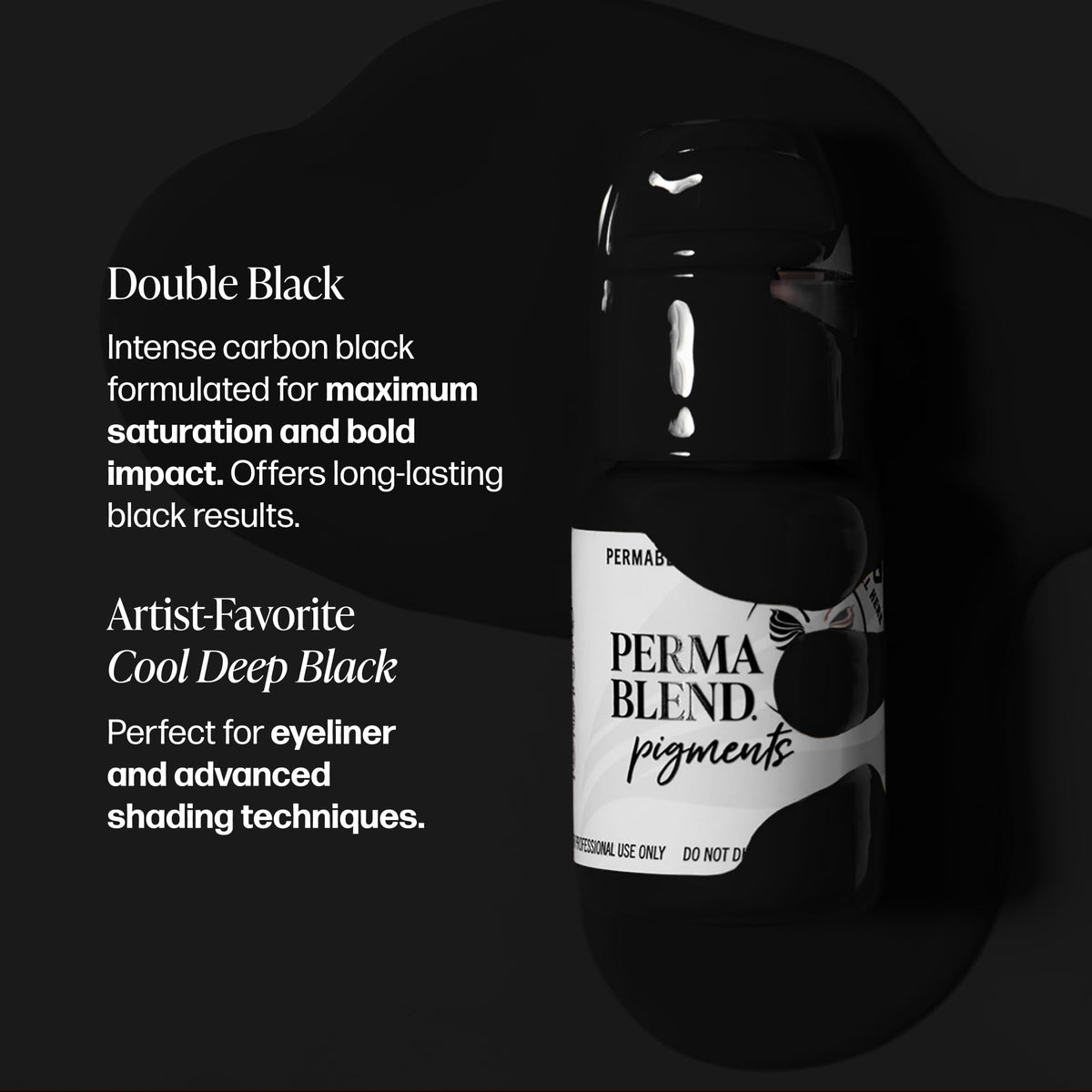 Perma Blend Double Black ink drop for deep carbon hue on lash lines