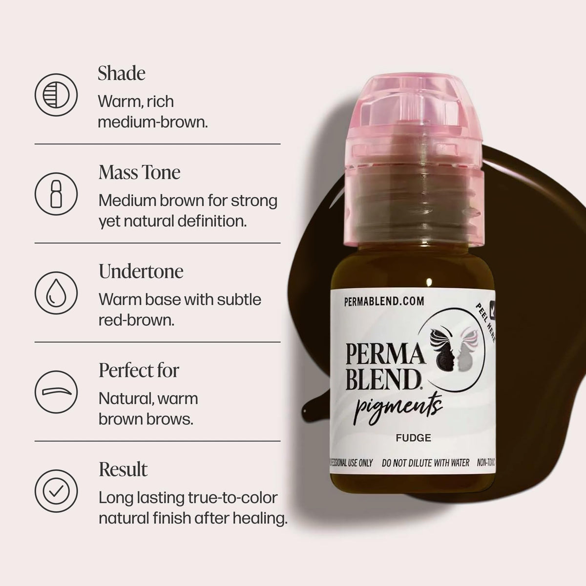 Perma Blend Fudge label closeup highlighting vegan formula