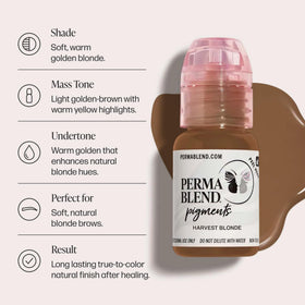 Perma Blend Harvest Blonde application closeup shows precise eyeliner work.