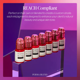 Perma Blend Luxe Orange Peel application on lips delivering balanced warmth