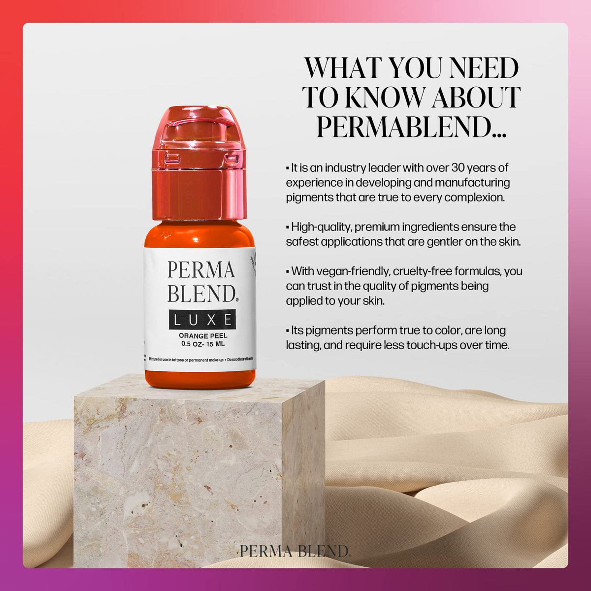 Perma Blend Luxe Orange Peel pigment tube ready for smooth application