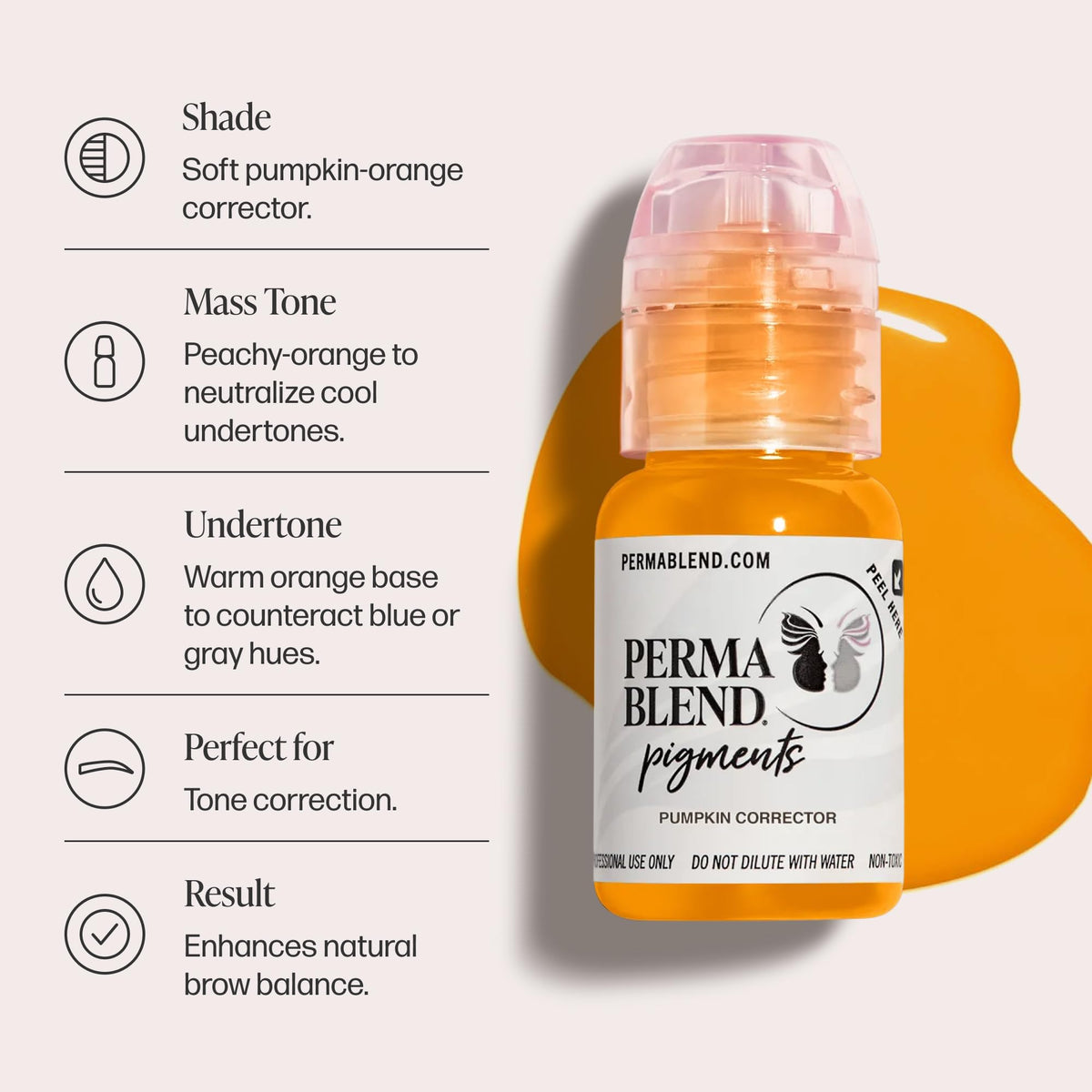 Perma Blend Pumpkin Modifier ink swatch demonstrates warm orange-yellow tone for corrections