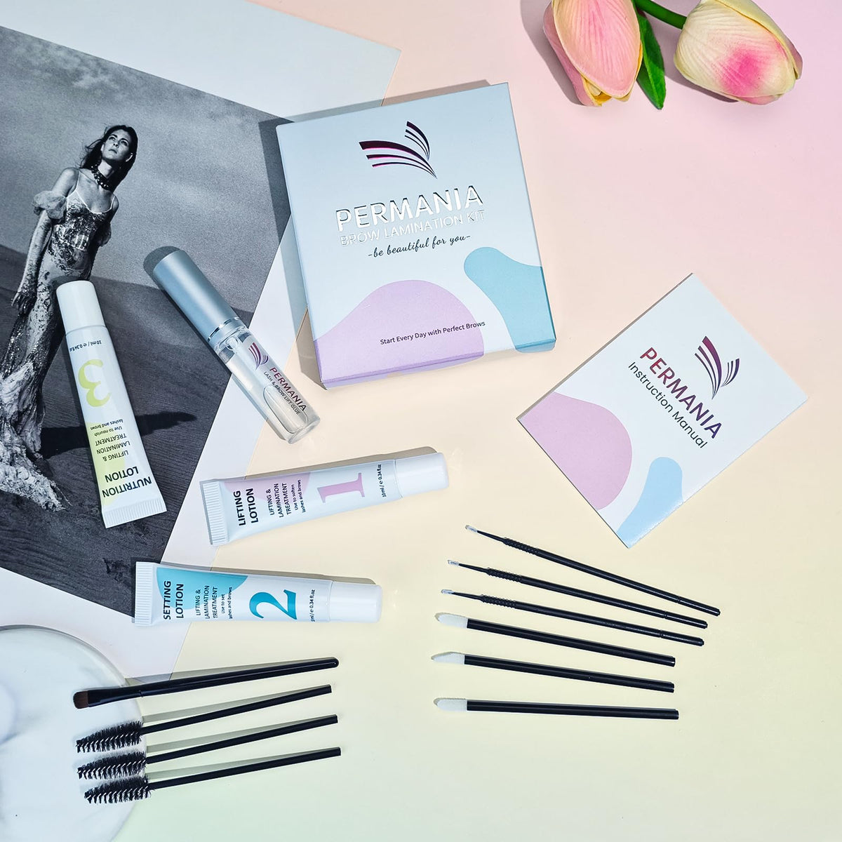 Compact PERMANIA packaging reduces mess and makes the kit easy to store.